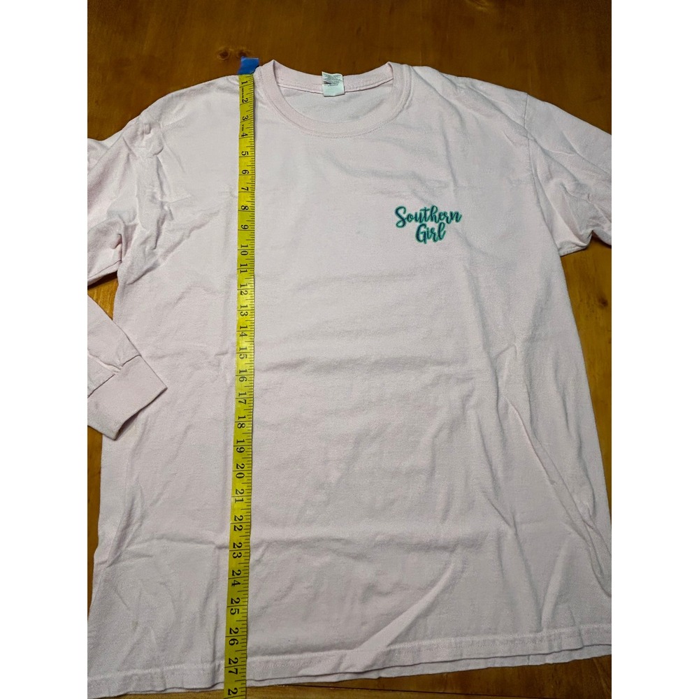 Southern Preppy Pink Long Sleeve Southern Girl Graphic Tee Jar of Tea Size Large - Picture 4 of 11
